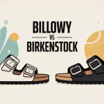 billowy vs birkenstock illustration comparaison sandales