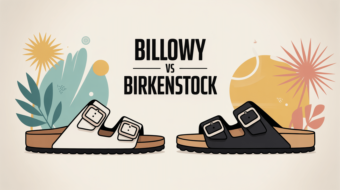 billowy vs birkenstock illustration comparaison sandales