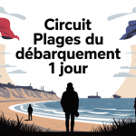circuit plages du débarquement 1 jour panorama historique stylisé