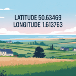 latitude 50.643469 longitude 1.613763 illustration paysage rural côtier