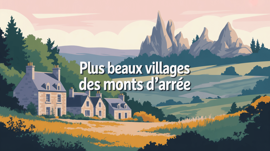 les plus beaux villages des monts d'arrée illustration Bretagne granit landes