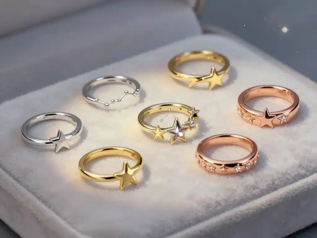 ring with stars présentation modèles et matériaux