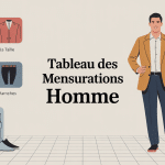 illustration tableau des mensurations homme mètre ruban