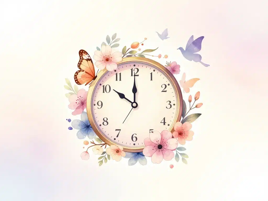 tatouage horloge femme fleurs papillons oiseaux