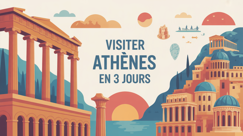 Visiter Athènes en 3 jours illustration méditerranéenne