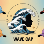 illustration moderne wave cap avec tête coiffée de waves