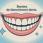 Bandes de blanchiment des dents avis, illustration centrale sourire éclatant