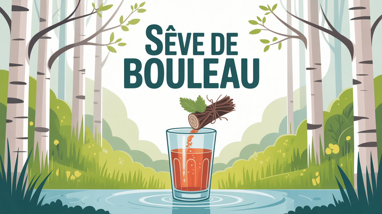 bienfait de la seve de bouleau illustration élixir naturel printemps