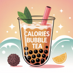 illustration bubble tea calories avec ingrédients principaux