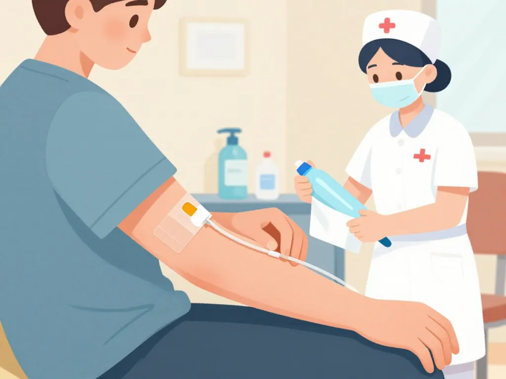 Soins quotidiens à domicile PICC catheter bras