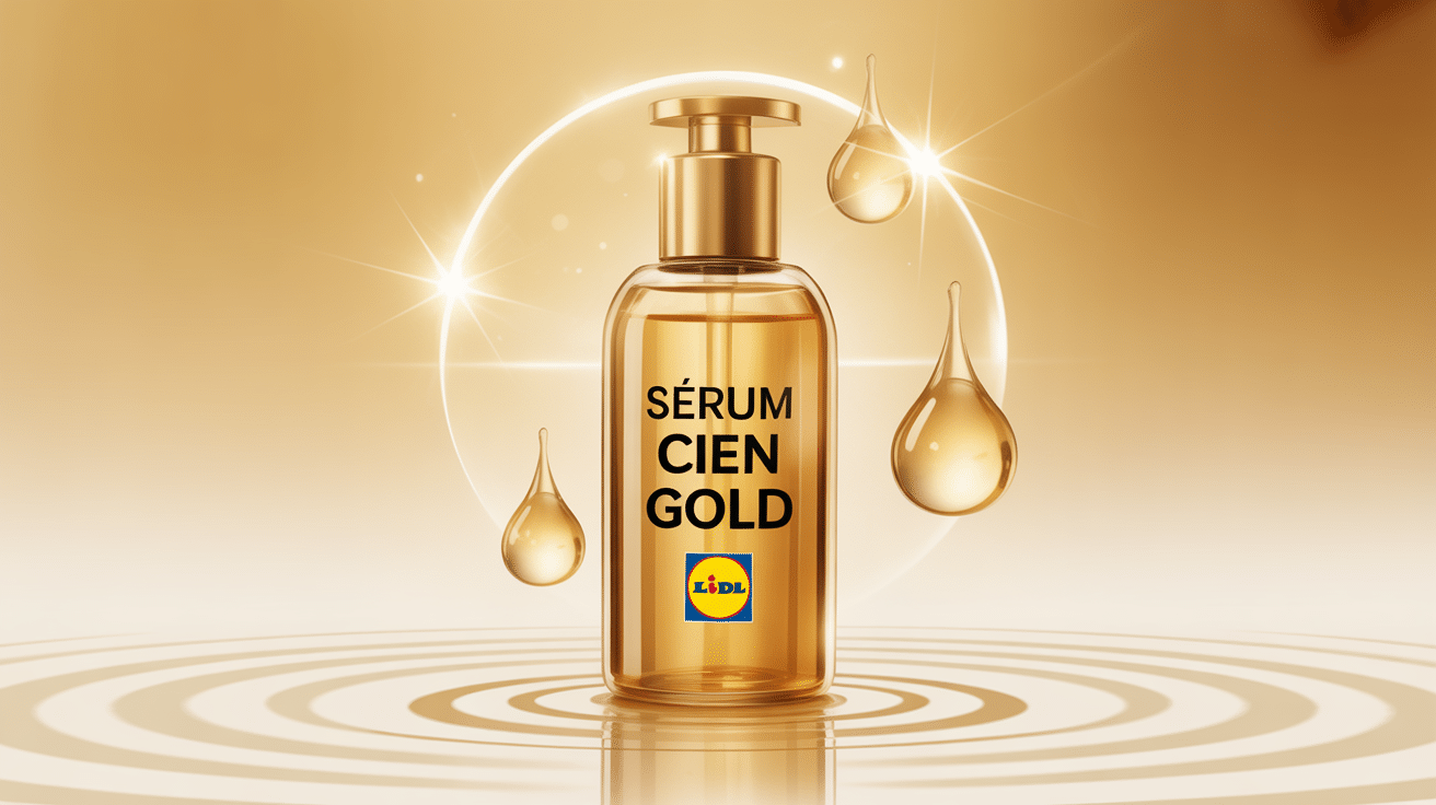illustration premium sérum cien gold lidl avis élégante dorée