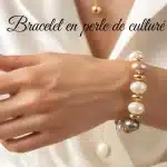 bracelet en perle de culture sur poignet féminin