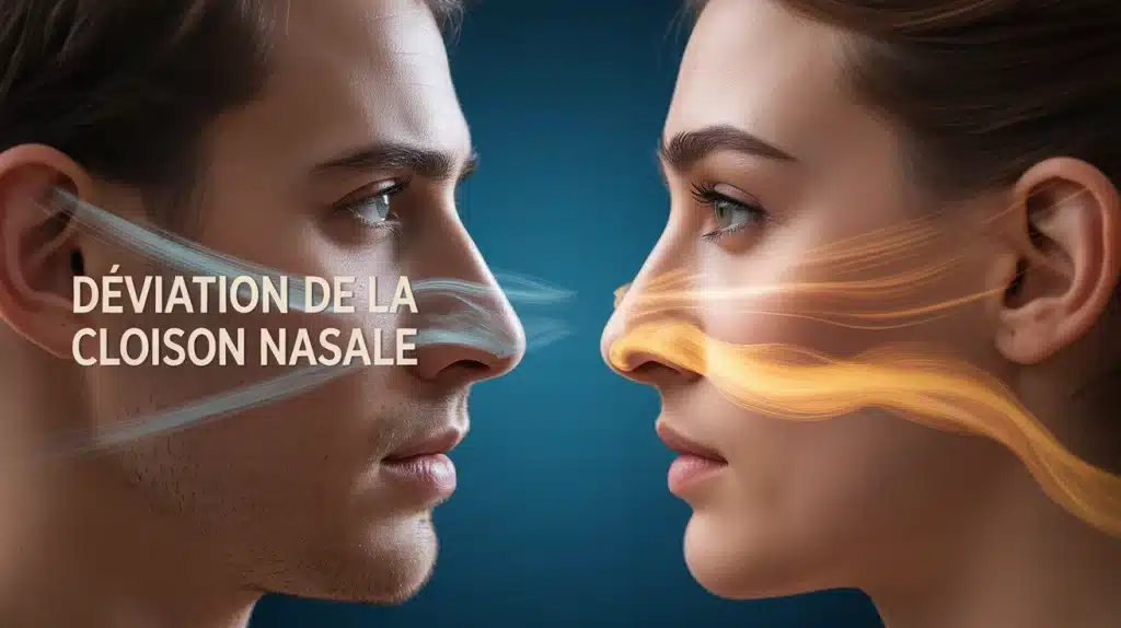 Deviation cloison nasale avant apres visage profil