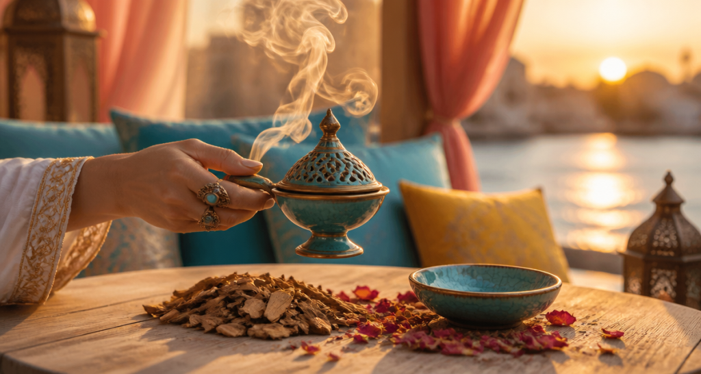 bakhour brûleur fumée terrasse orientale