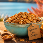 comment consommer les graines de courges dans un bol sur une table