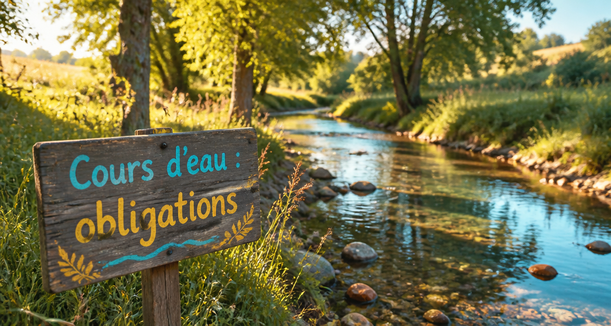 Cours d eau panneau obligations en campagne