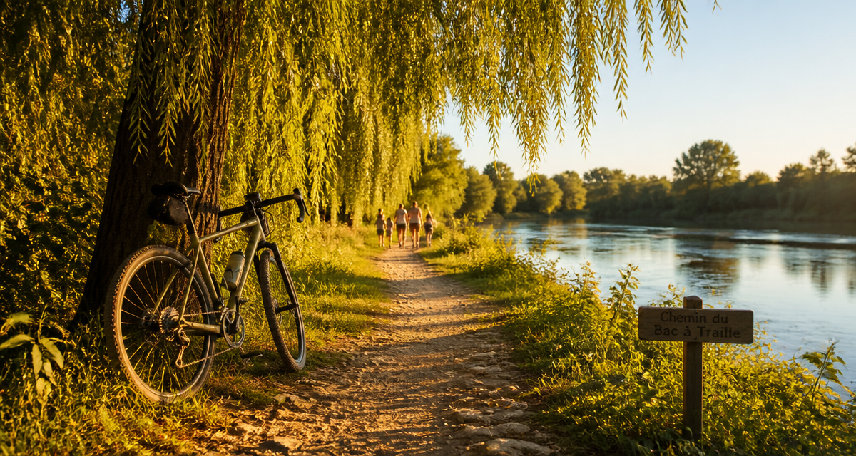 chemin du bac à traille sentier vélo rhône