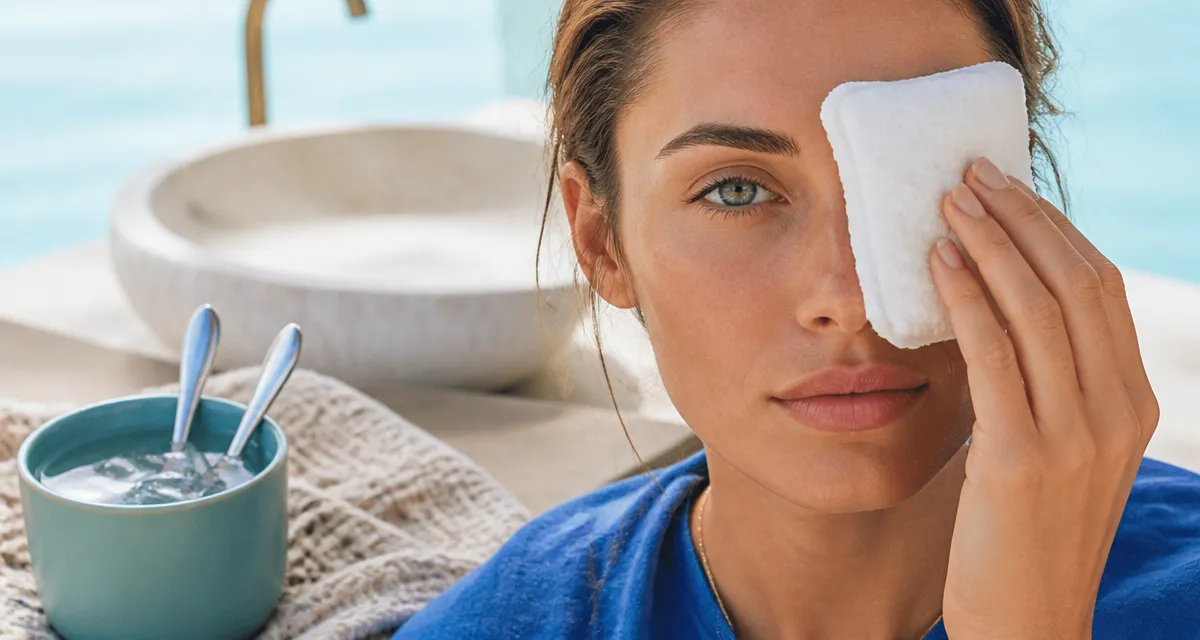 Comment cacher ses cernes sans maquillage : compresse froide sur le contour des yeux