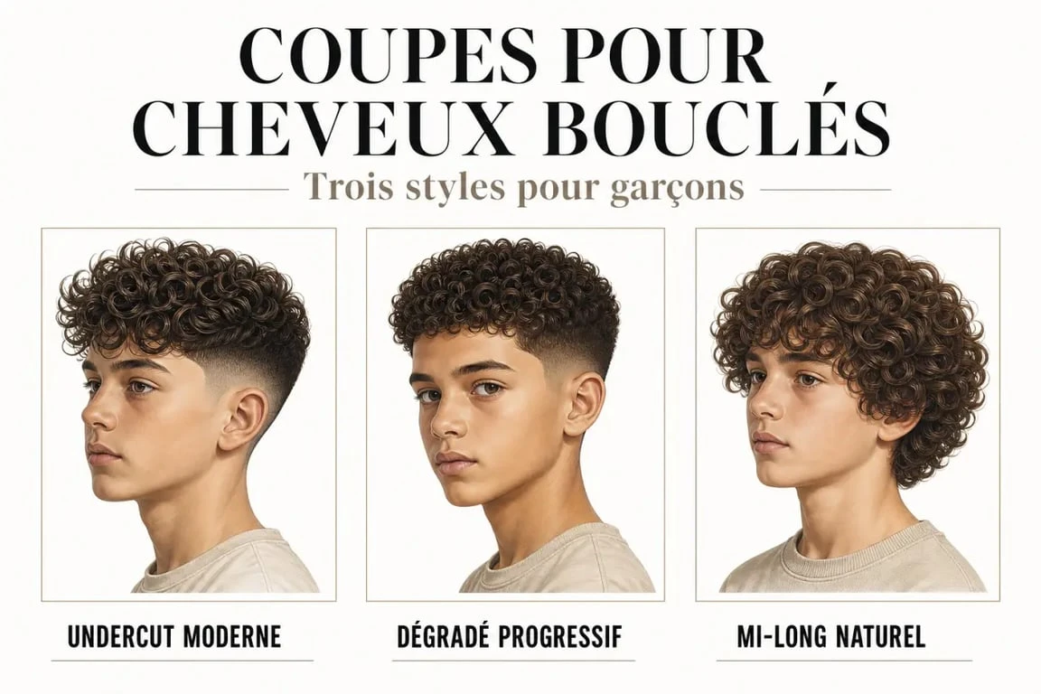Idées de coupes de cheveux pour garçon aux cheveux bouclés