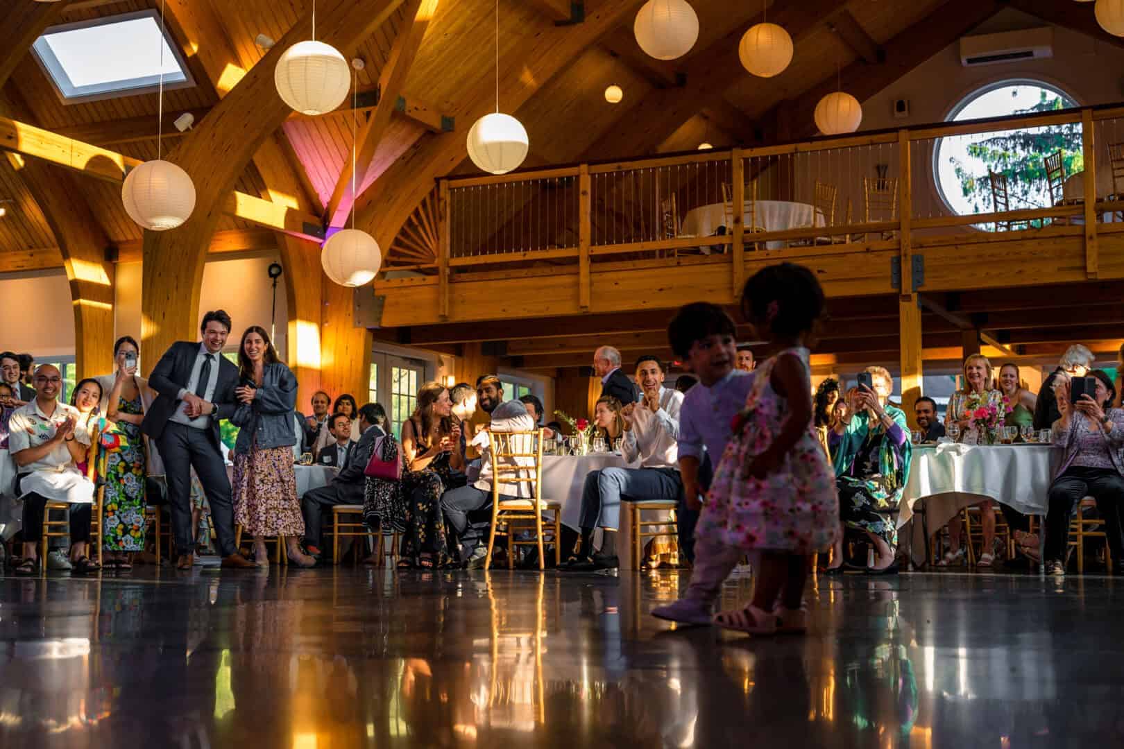 Kids dancing together during fairfield County wedding reception