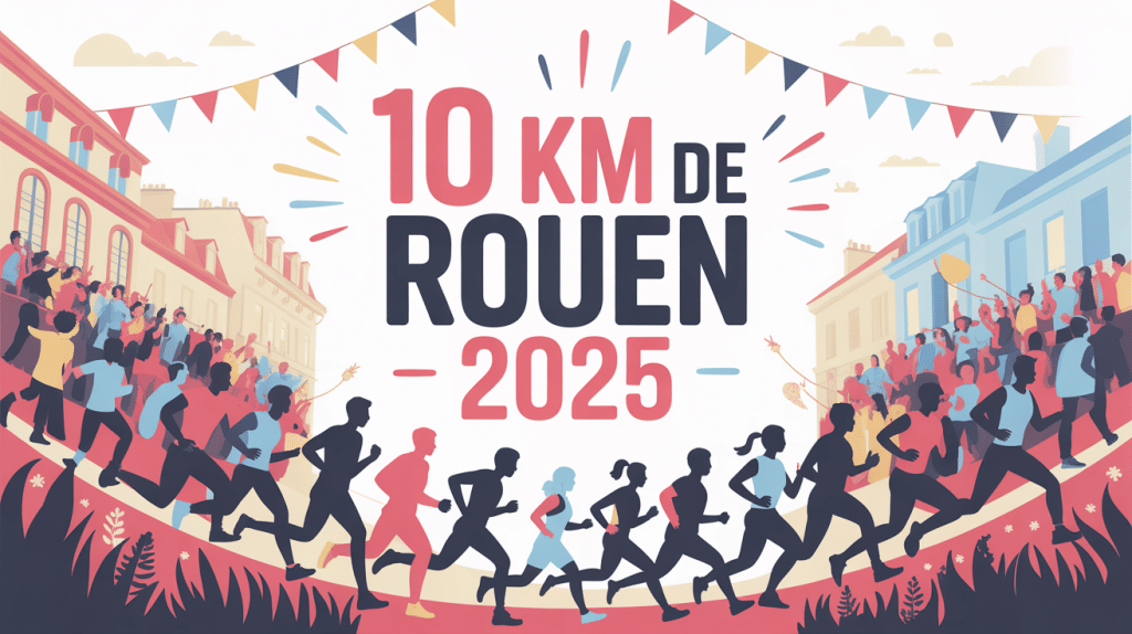 Illustration coureurs 10 km de Rouen 2025 ambiance festive