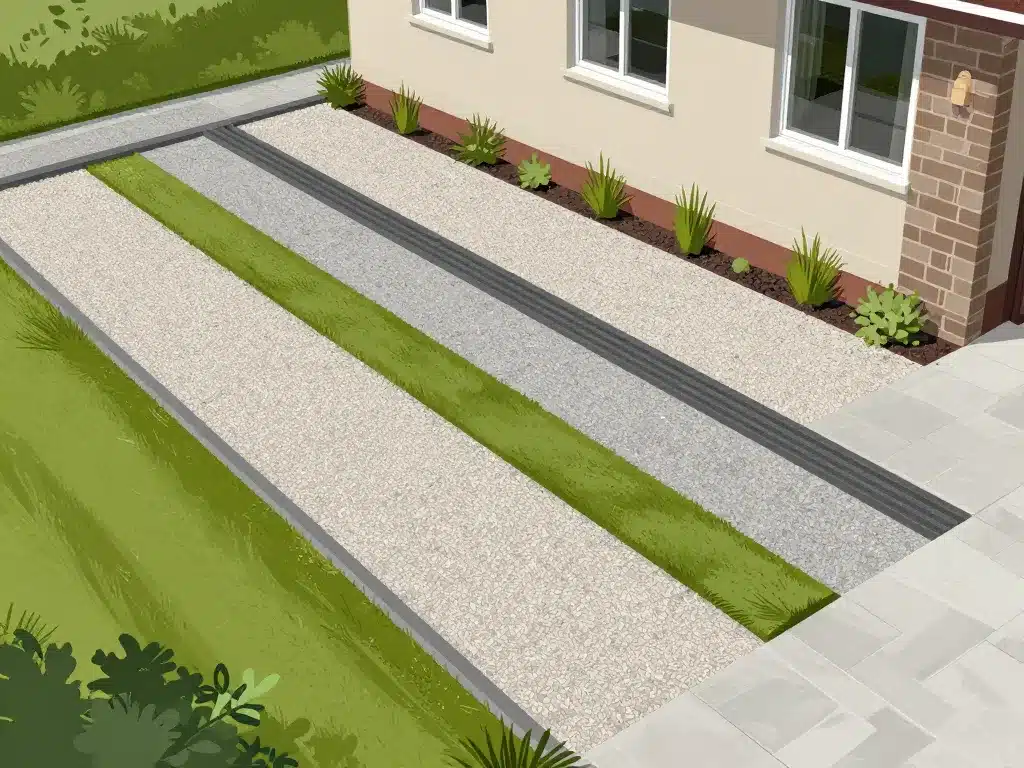 vue aérienne bande de propreté maison matériaux bordures