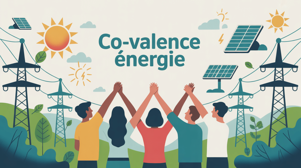 Illustration coopérative Co-valence énergie, électrique et citoyenne