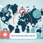 destination med infos illustration tourisme médical carte symboles