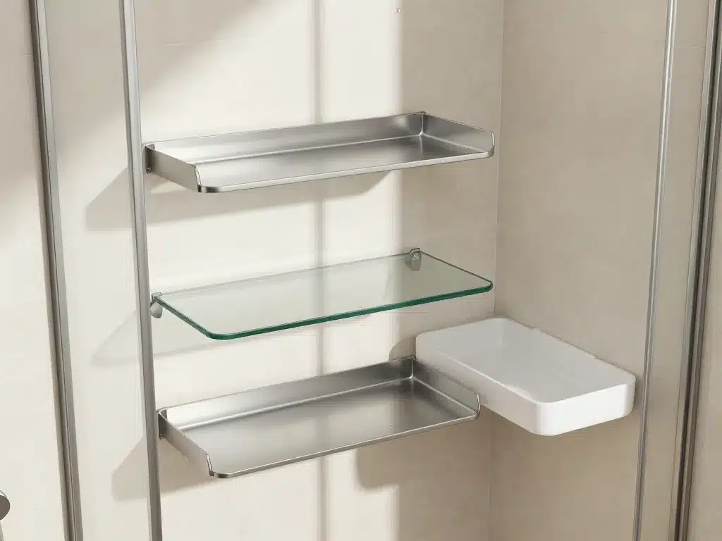 Etagere douche italienne inox verre plastique comparatif
