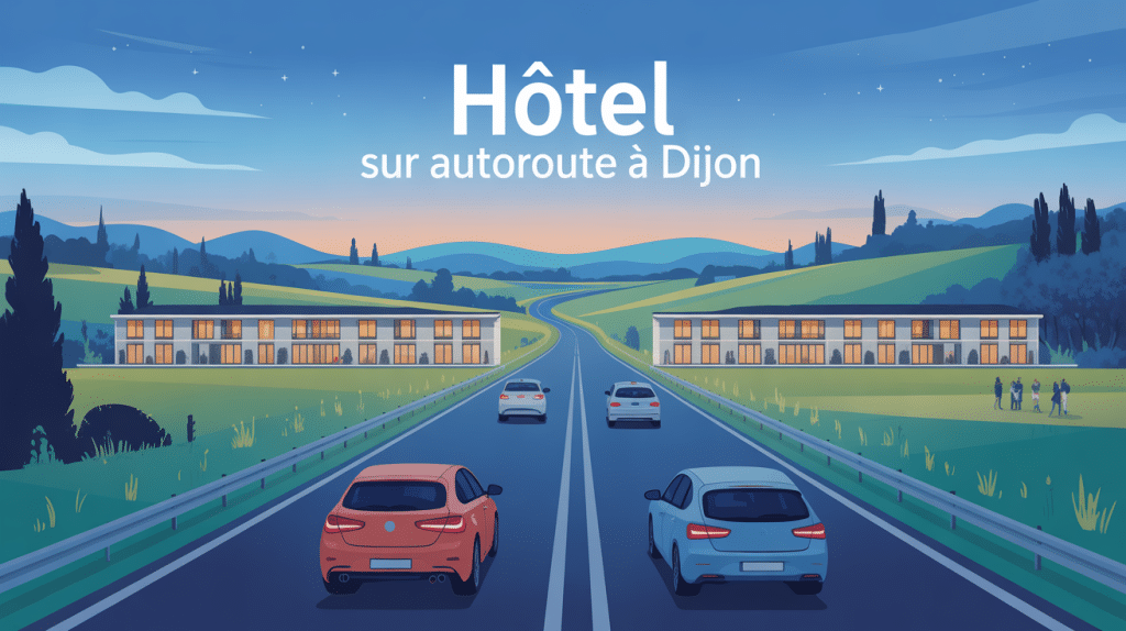 Illustration hotel sur autoroute Dijon vectoriel