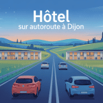 Illustration hotel sur autoroute Dijon vectoriel