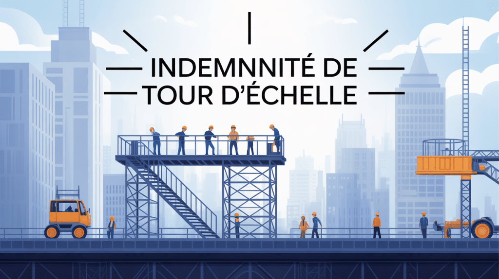 montant indemnité tour d'échelle visuel travailleurs chantier hauteur