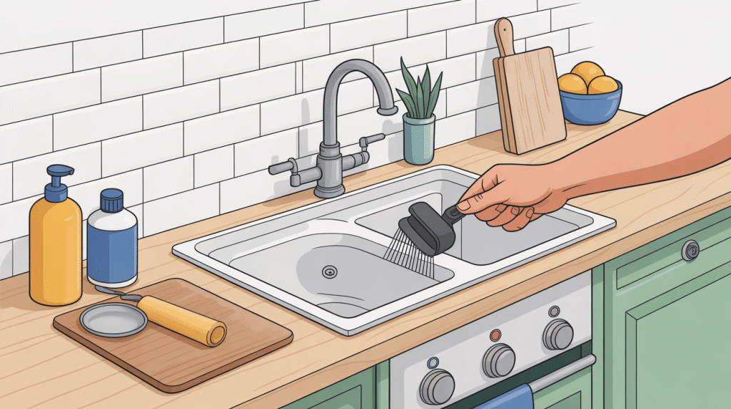 Illustration coller chant plan de travail cuisine salle de bain