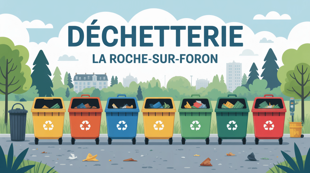 Déchetterie La Roche sur Foron vue stylisée bennes tri