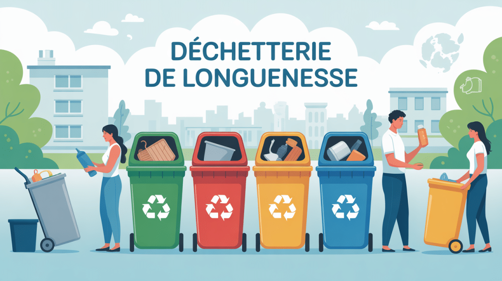 Gestion des déchets triés à la déchetterie Longuenesse