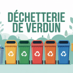 Illustration stylisée déchetterie Verdun tri déchets