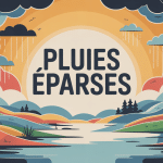 Illustration vectorielle de pluies éparses paysage