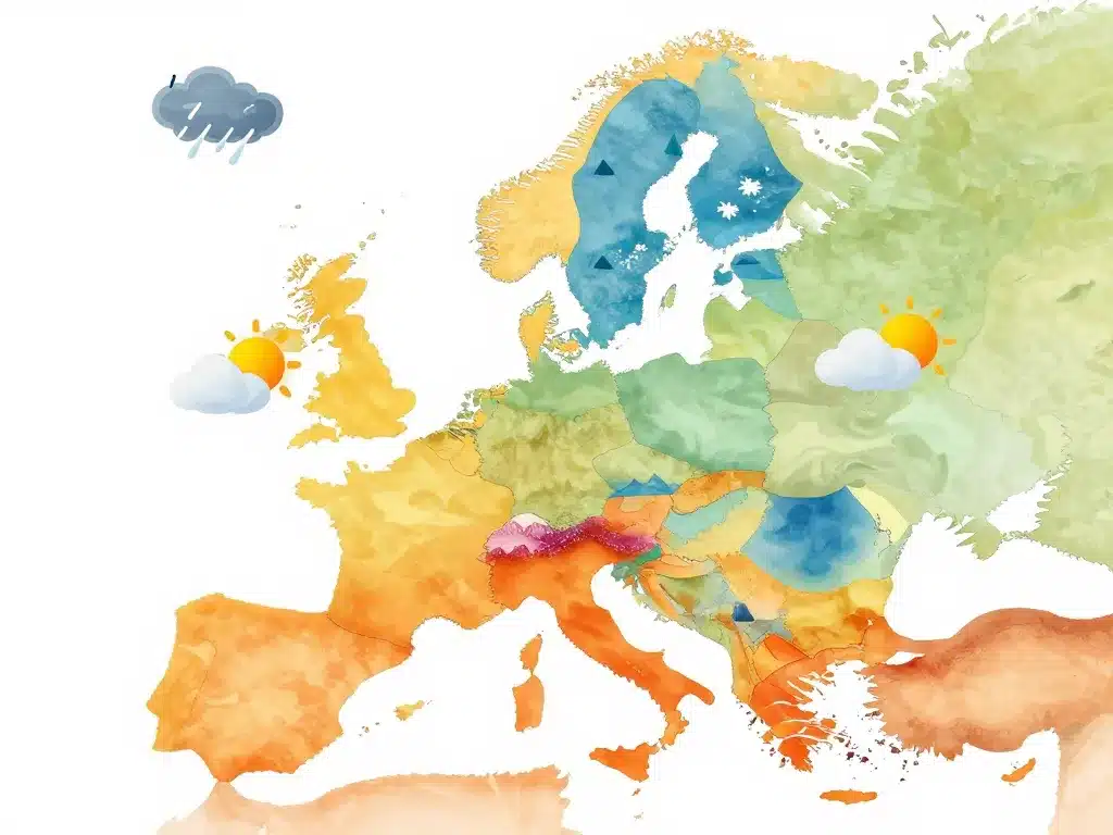 Carte stylisée météo et tendances chaleur prévisions été 2024