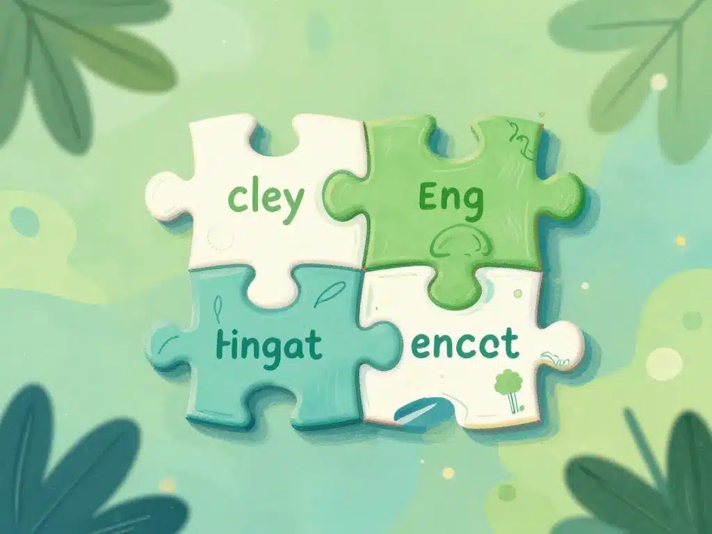 illustration elements efficaces slogan ecologie puzzle