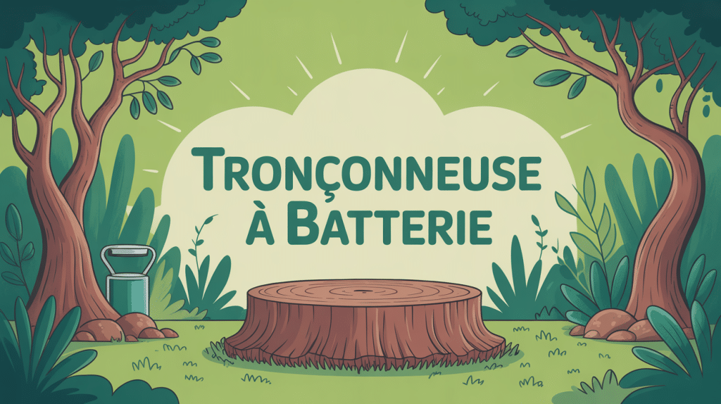 tronconneuse a batteries gros plan branche verdure
