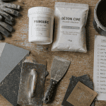 comment faire un beton cire flat lay outils