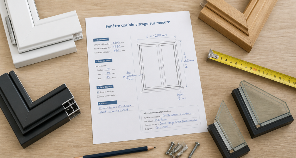 fenetre double vitrage sur mesure prise de mesures