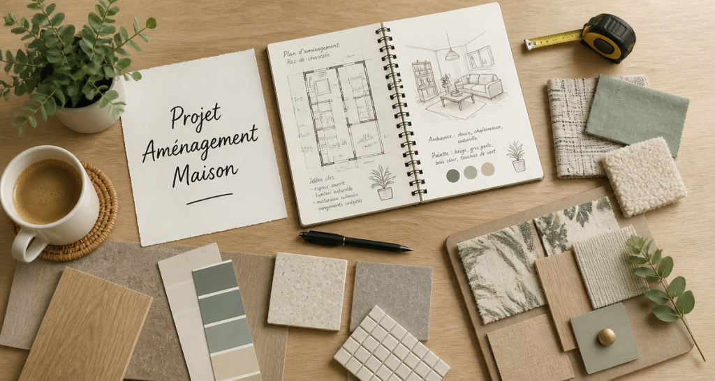 Mon amenagement maison table materiaux esquisses