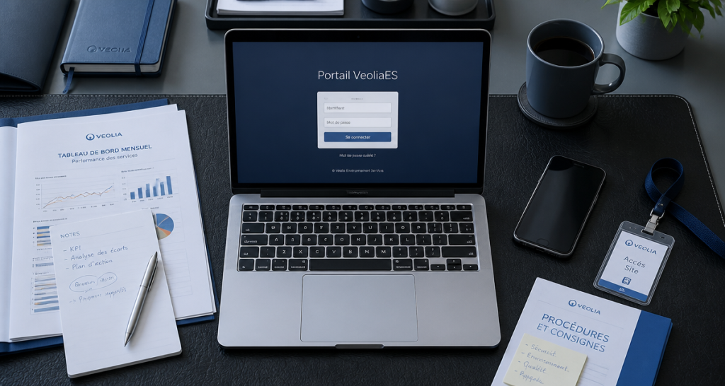 Page de connexion veoliaes.com sur ordinateur portable