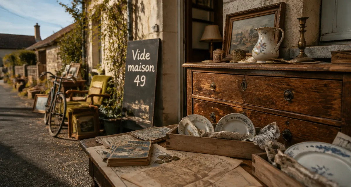 Vide maison 49 au Maine-et-Loire : commode et trésors trouvés sur place