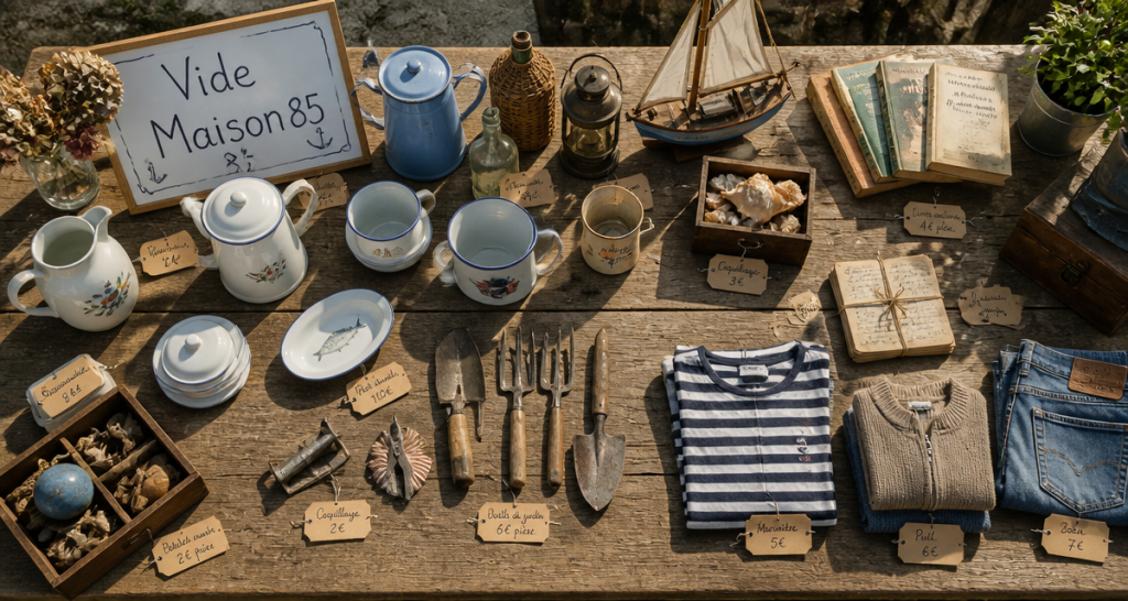 vide maison 85 table objets vendée
