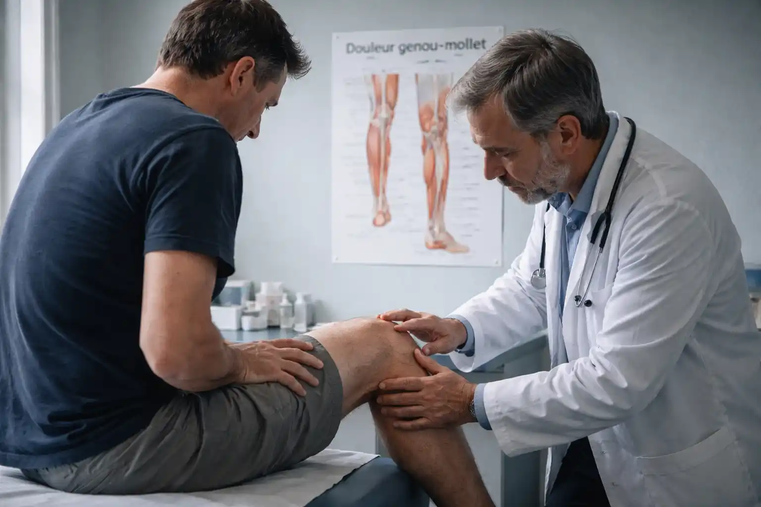 douleurs derrière genou et mollet consultation