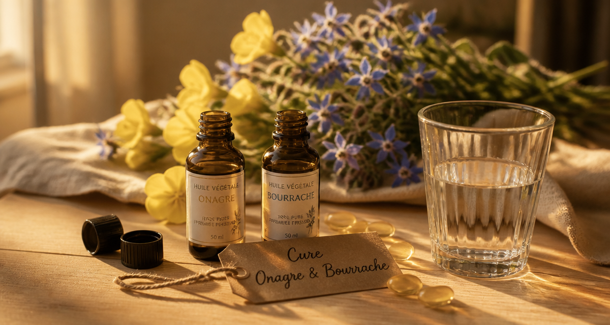 cure onagre bourrache combien de temps capsules flacons fleurs