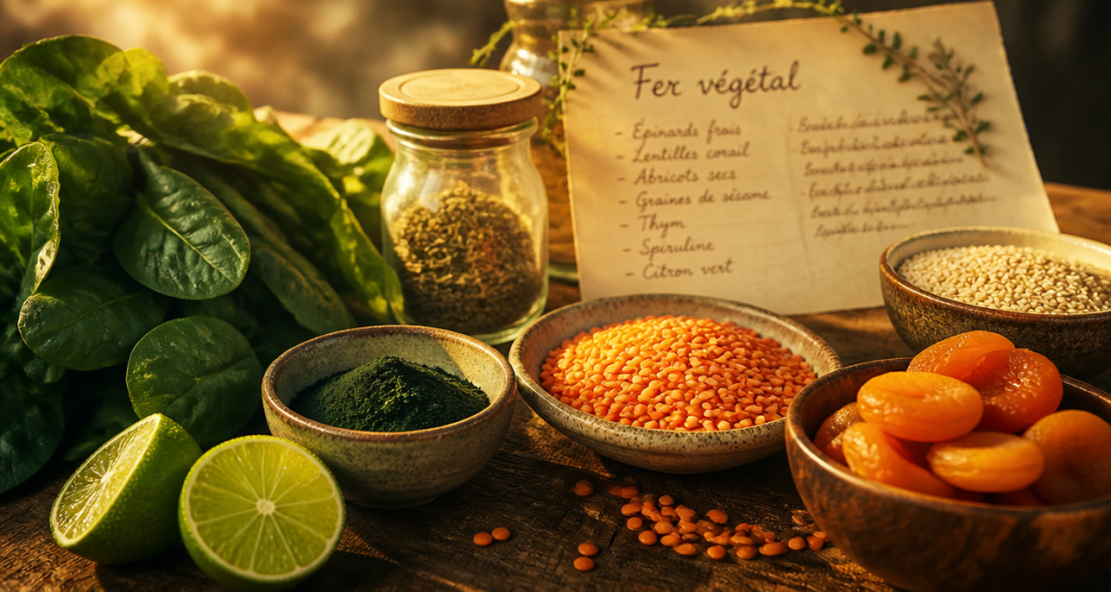 fruits et legumes riches en fer en composition