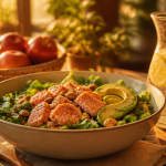 Maigrir du ventre alimentation salade saumon avocat